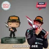 Kimi Antonelli vinyl collectible figurine wearing a Mercedes racing suit and Pirelli cap holding a silver trophy.!