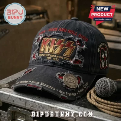 KISS Rock and Roll Over 2026 Distressed Baseball Cap