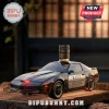 Knight Rider K.I.T.T. car-shaped whiskey bottle with a black finish, red scanner light, and commemorative text on door.!