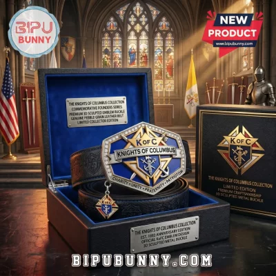 Knights of Columbus Commemorative Founders Series Pebble Grain Leather Belt