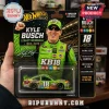Kyle Busch Hot Wheels premium die-cast NASCAR Toyota Camry in green M&Ms livery with commemorative display packaging.!