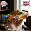 Toyota Camry M&M's NASCAR race car model with number 18 and KB18 branding, featuring gold wheels and a bottle cap roof.!