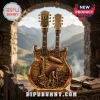 Led Zeppelin IV 55th anniversary double-neck guitar shaped whiskey decanter with Hermit and Stairway to Heaven relief.!