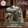 Led Zeppelin IV album cover brick set featuring a stick gatherer and hermit with a zeppelin against a mountain background.!