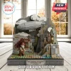 Led Zeppelin Stairway to Heaven themed building block diorama with a hermit figure, zeppelin, and stone mountain base.!