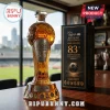 Liga BBVA Mexican Football 83rd anniversary glass decanter shaped like a soccer ball next to a black branded display box.!
