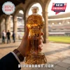 Liga BBVA Mexican Football 83rd anniversary commemorative glass decanter shaped like a soccer ball held by a hand.!