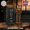 Liga BBVA Mexican Football 83rd anniversary commemorative glass trophy-shaped whiskey bottle next to a black gift box.!