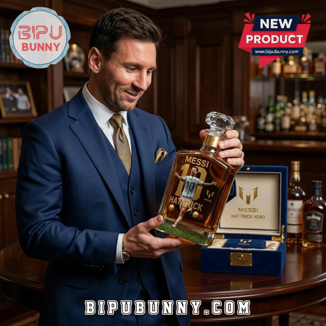 Lionel Messi Argentina Hat Trick Whiskey Decanter Lionel Messi Argentina Hat Trick Whiskey Decanter