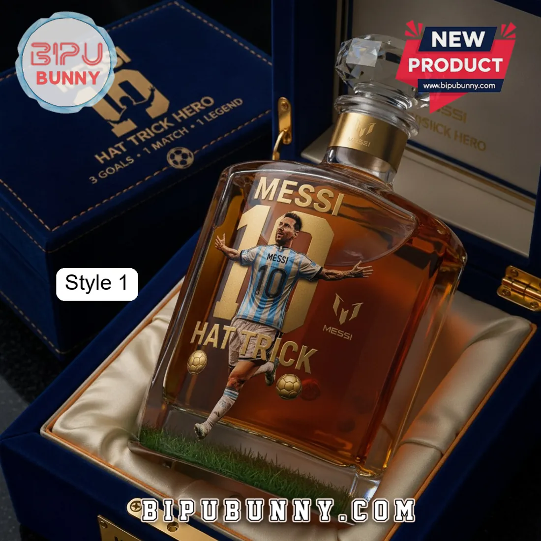 Lionel Messi Argentina Hat Trick Whiskey Decanter Lionel Messi Argentina Hat Trick Whiskey Decanter