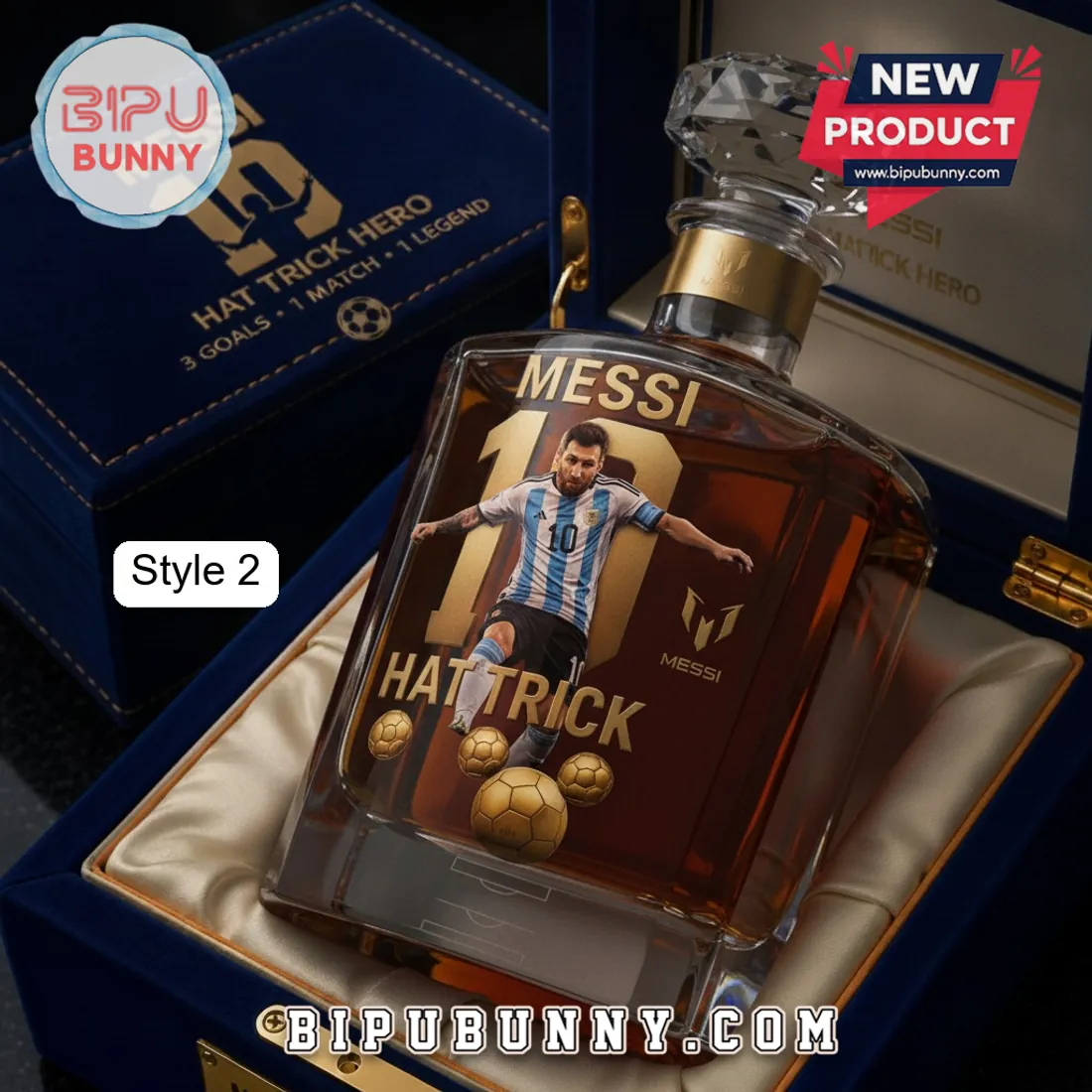 Lionel Messi Argentina Hat Trick Whiskey Decanter Lionel Messi Argentina Hat Trick Whiskey Decanter