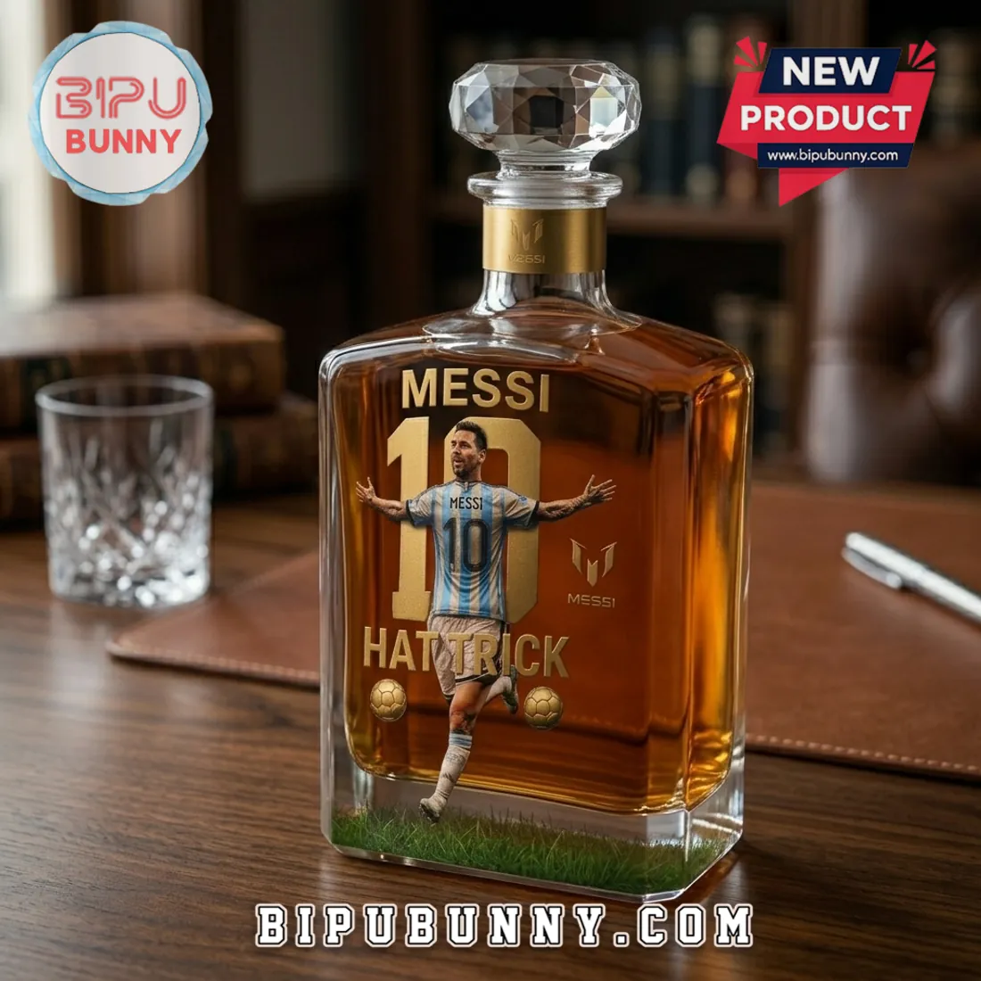 Lionel Messi Argentina Hat Trick Whiskey Decanter Lionel Messi Argentina Hat Trick Whiskey Decanter