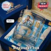 Lionel Messi World Champion 2022 whiskey glass with gold 10 numbering and portrait in a blue velvet display box.!