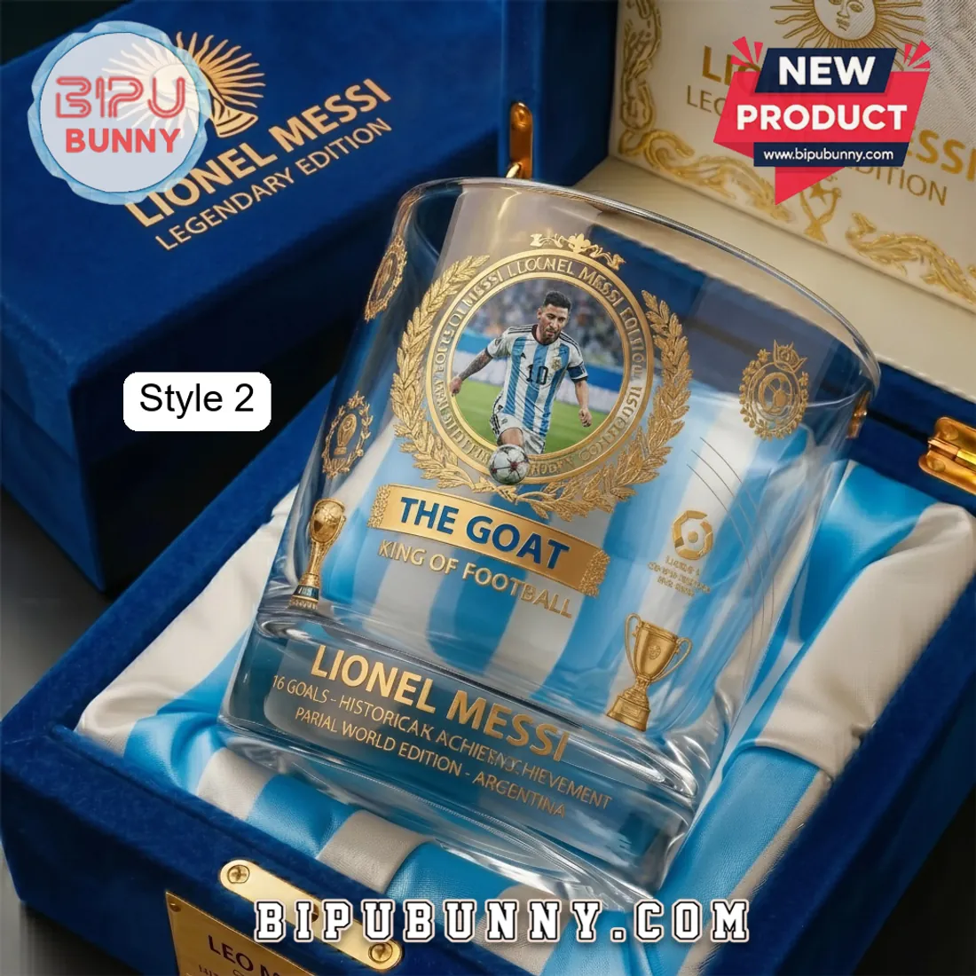 Lionel Messi Argentina World Cup Record Hat Trick Algeria Crystal Whiskey Glass Lionel Messi Argentina World Cup Record Hat Trick Algeria Crystal Whiskey Glass