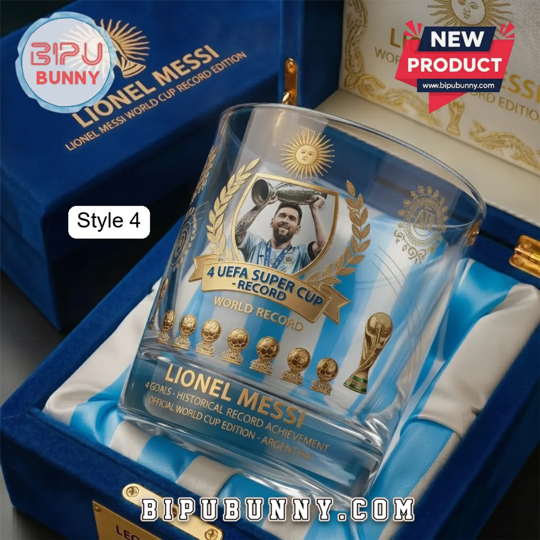 Lionel Messi Argentina World Cup Record Hat Trick Algeria Crystal Whiskey Glass Lionel Messi Argentina World Cup Record Hat Trick Algeria Crystal Whiskey Glass