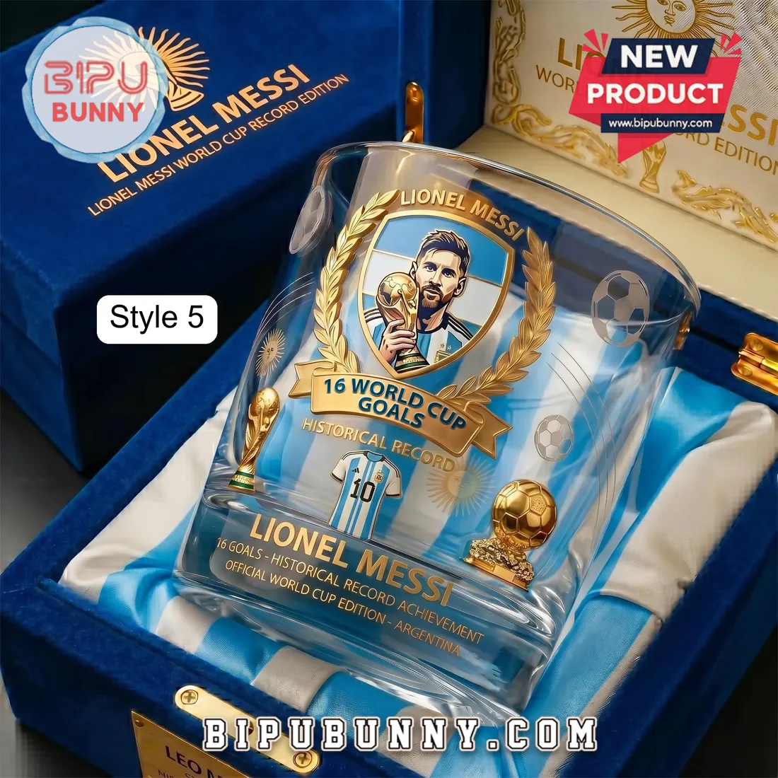 Lionel Messi Argentina World Cup Record Hat Trick Algeria Crystal Whiskey Glass Lionel Messi Argentina World Cup Record Hat Trick Algeria Crystal Whiskey Glass