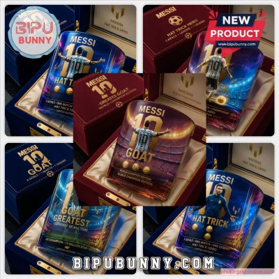 Lionel Messi GOAT World Champion Hat Trick Whiskey Glass