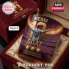 Lionel Messi themed whiskey glass in a velvet presentation box with stadium graphic and gold lettering.!