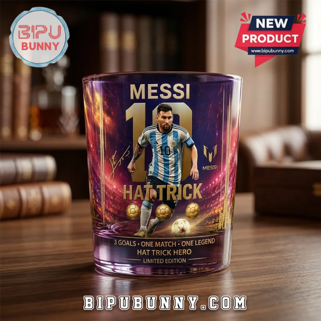 Lionel Messi Hat Trick Hero Argentina Algeria Whiskey Glass Lionel Messi Hat Trick Hero Argentina Algeria Whiskey Glass