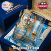 Lionel Messi commemorative whiskey glass in blue velvet box with World Cup graphics and 16 goal record text.!