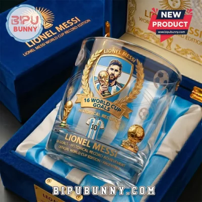 Lionel Messi World Cup Record Hat Trick Algeria Whiskey Glass Lionel Messi World Cup Record Hat Trick Algeria Whiskey Glass
