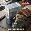 Lionel Messi vinyl bobblehead figure wearing Argentina jersey on a green turf base labeled The G.O.A.T. with display box.!