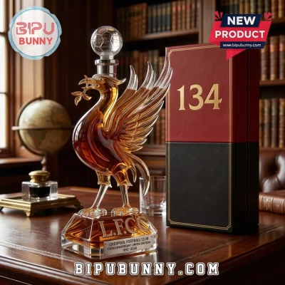 Liverpool FC 134th Anniversary Liver Bird Crystal Whiskey Decanter