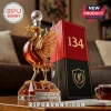Liverpool FC glass whiskey decanter shaped as a Liver bird with a soccer ball stopper and metal 134th anniversary plaque.!