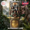Lord of the Rings 25th anniversary insulated tumbler with character art, the Eye of Sauron, and custom name James.!