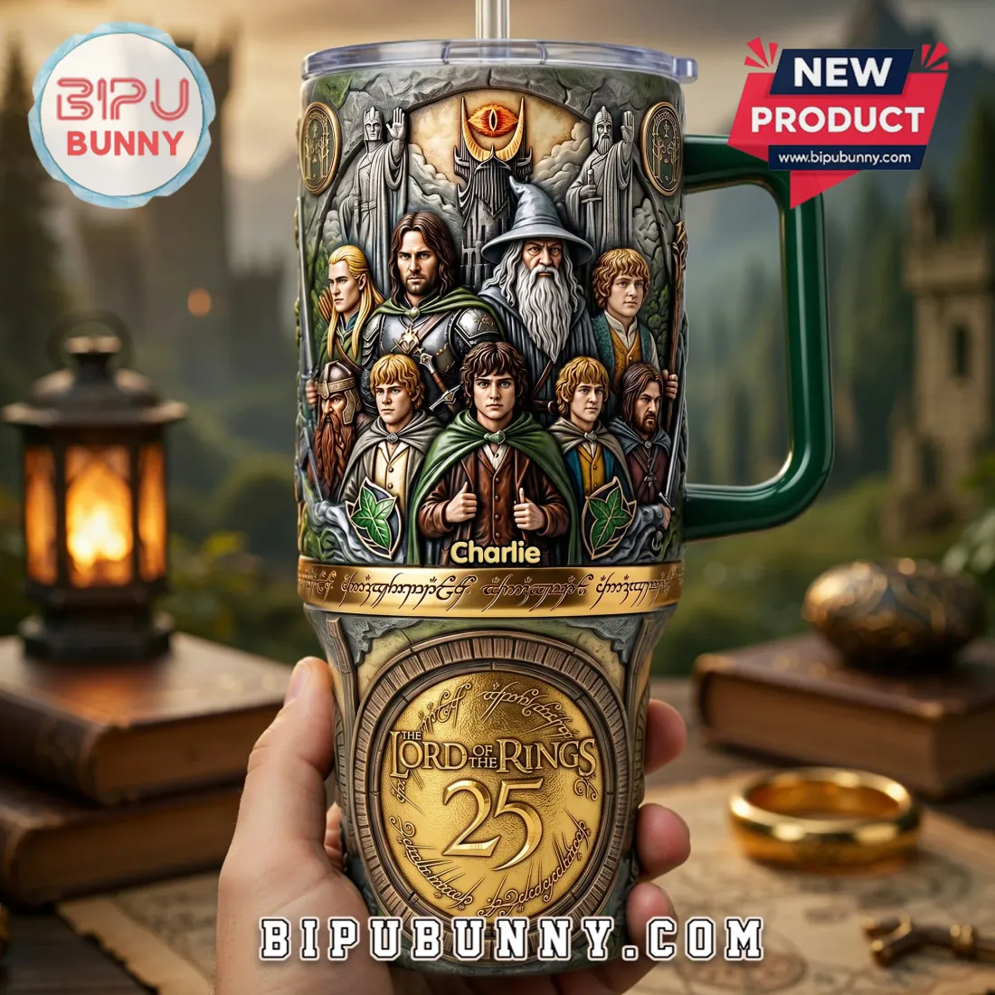 Lord of the Rings 25th Anniversary Embossed 40oz Handle Tumbler Lord of the Rings 25th Anniversary Embossed 40oz Handle Tumbler