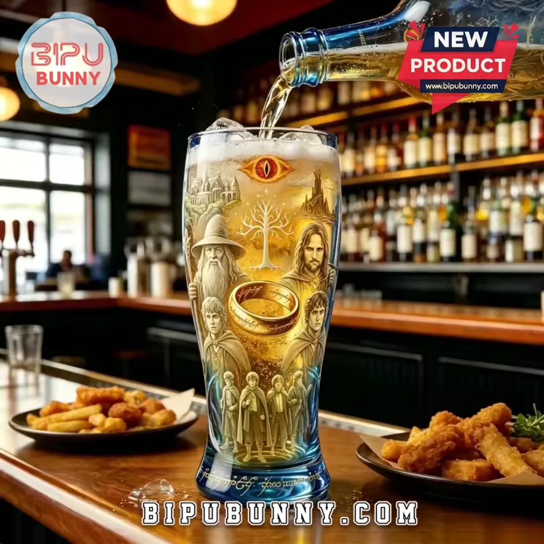 Lord of the Rings 25th Anniversary Home Bar Decor Pint Glass Lord of the Rings 25th Anniversary Home Bar Decor Pint Glass