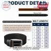 Brown and black leather belts with size chart including dimensions for inches and centimeters, labeled Bipu Bunny.!