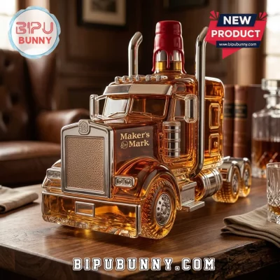 Maker’s Mark Semi Truck Tractor Trailer Home Bar Decor Whiskey Decanter
