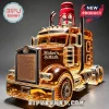 Maker's Mark whiskey bottle shaped like an amber glass semi-truck with signature red wax-style topper.!