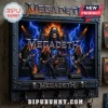 Megadeth band light box shadow display featuring Vic Rattlehead, blue lightning background, and metallic key rack hooks.!
