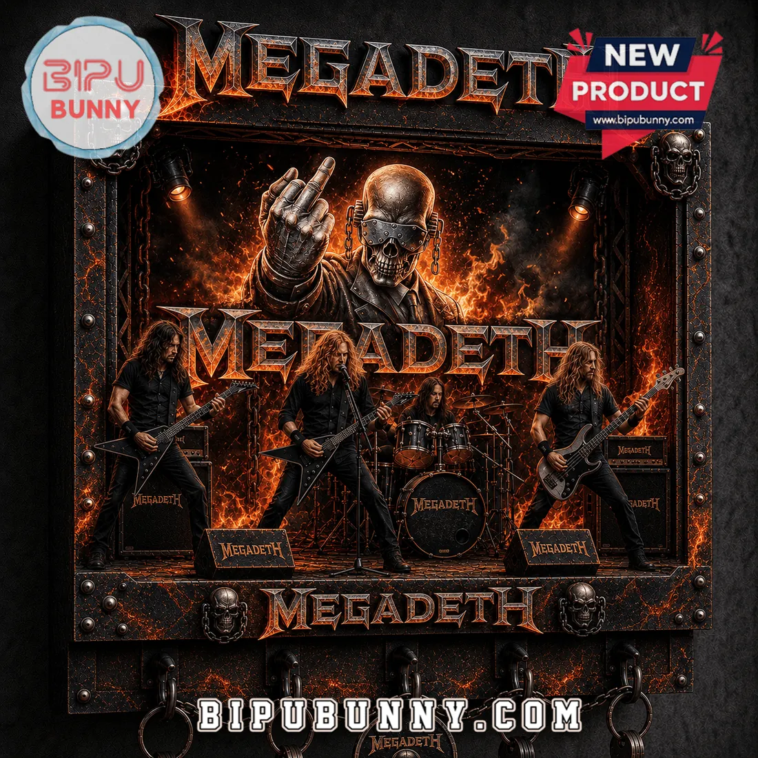 Megadeth Vic Rattlehead Collectible Key Rack Megadeth Vic Rattlehead Collectible Key Rack