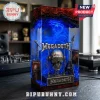 Megadeth band resin lamp featuring Vic Rattlehead skull, microphone, guitar, and blue LED light effects.!
