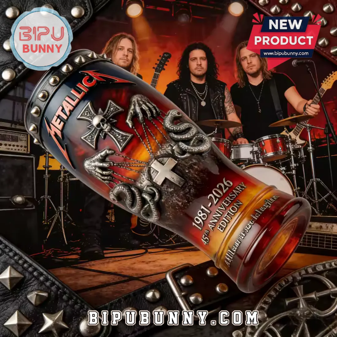 Metallica 45th Anniversary 1981-2025 Beer Mug Metallica 45th Anniversary 1981-2025 Beer Mug