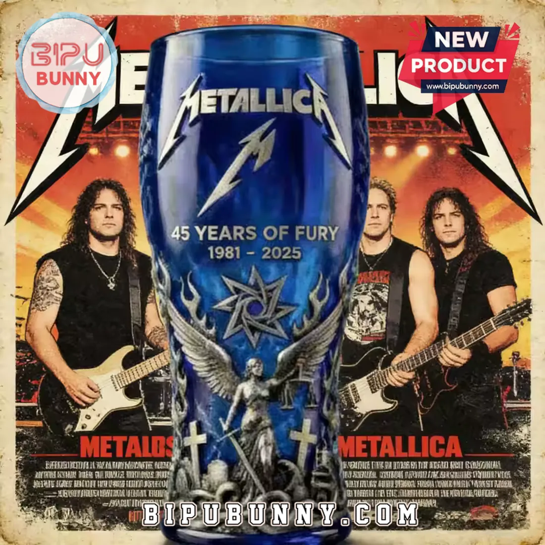 Metallica 45th Anniversary 1981-2025 Beer Mug Metallica 45th Anniversary 1981-2025 Beer Mug
