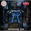 Metallica Ride the Lightning 45th anniversary whiskey bottle with electric chair, skull topper, and blue lightning inside.!