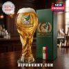 Mexico national football team 100th anniversary glass trophy cup with golden eagle logo next to a green commemorative box.!