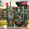Mexico national soccer team themed tumbler and matching box featuring an eagle mascot, soccer balls, and patriotic motifs.!