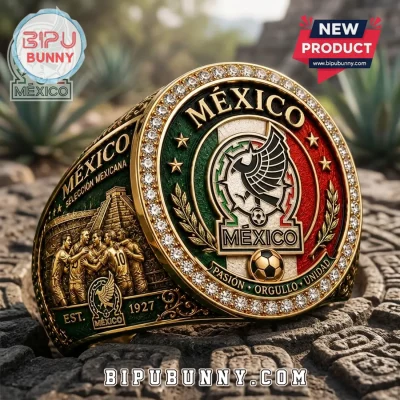 Mexico Soccer Team Gold Plated Sculpted 1927 Heritage Championship Ring