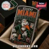 Miami Hurricanes Zippo lighter with 3D embossed Sebastian the Ibis mascot in a velvet-lined display box.!