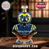 Michigan Wolverines faceted crystal decanter with blue and yellow accents, block M stopper, and 209th anniversary text.!