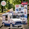 Mister Softee 70th Anniversary Hot Wheels ice cream truck die-cast model with blister card on a park bench.!