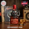 Motorhead 50th anniversary whiskey bottle featuring a silver Snaggletooth emblem, red wax seal, and glowing red eyes.!