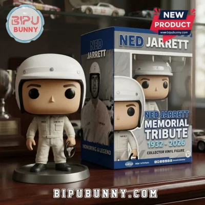 NASCAR Ned Jarrett 1932-2026 Car No 11 White Helmet Racing Suit Vinyl Figure