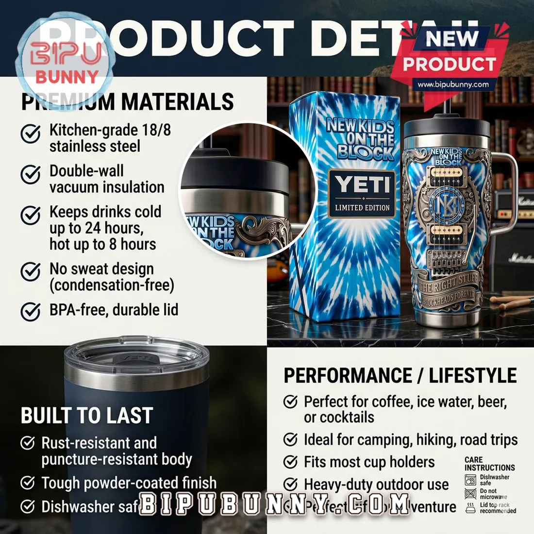 New Kids On The Block x YETI Embossed Stainless Steel Tumbler New Kids On The Block x YETI Embossed Stainless Steel Tumbler