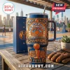 New York Knicks 2026 Eastern Conference Champions Yeti travel tumbler with gold filigree, basketball, and trophy graphic.!